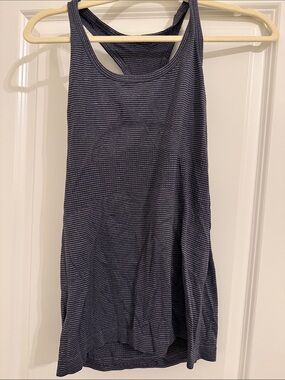 lululemon athletica Navy and Light Gray Striped Racerback Tank